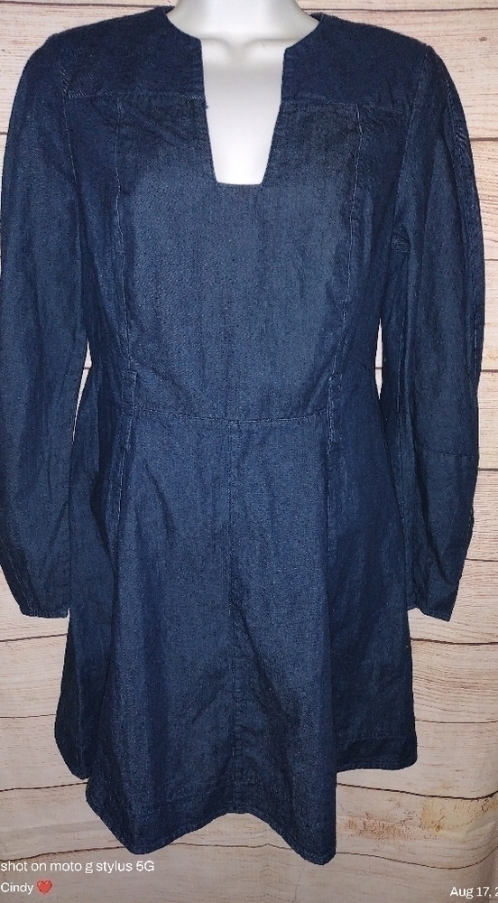 FREE People Denim Long Sleeve‎ Dress Defect